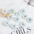 Blauwe kunstmatige bloem DIY ambachtelijk materiaal bruiloft haaraccessoire - Gradiënt Geel en Blauw