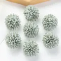 Artificial silk hydrangea flower heads for DIY crafts, wedding and home decor. Pack of 7. - Light Green