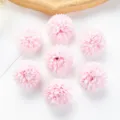 Pink artificial hydrangea flower heads for DIY wedding home decoration craft supply 7pcs - Pink