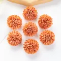 Orange artificial pom-pom flower heads silk chrysanthemum DIY wedding home decor variant - Orange Red