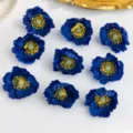 Dark Blue Artificial Poppy Flower Heads DIY Accessories for Craft Wedding Decor - Sapphire Blue