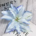 Artificial blue lily flower head 12cm decorative floral arrangement for wedding home party decor. - Lake Blue