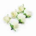Teste di rose artificiali in seta bianca per decorazione di nozze casa fai da te e accessori. - Giallo Crema