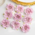 Artificial pink peony flower heads for DIY crafts, hair accessories, and floral wreaths. - Light Purple