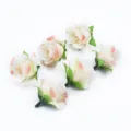 Set di teste di rose in seta artificiale per decorazione di casa e matrimonio DIY. - Bianco E Rosa