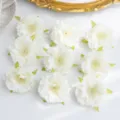 White Silk Peony Flower Heads Artificial Flowers for Hair Accessories Craft DIY Garland - White