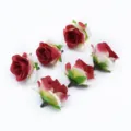 Teste di rose in seta artificiale rosso e bianco matrimonio decorazione casa variante - Bianco E Rosso