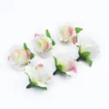 Teste di rose in seta artificiale bianco rosa fai da te matrimonio decorazione casa - Bianco e Rosso Rosa
