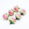Testine di rose artificiali in seta rosa per decorazioni di casa e matrimoni variante. - Fiori di Pesco