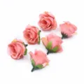 Teste di rose in seta artificiale fiori finti rosa per decorazione matrimonio fai da te 6pz - Rosa Chiaro