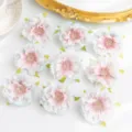 Artificial peony flower heads silk flowers for DIY hair accessories and garlands white pink blue - Gradient Pink Blue