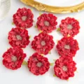 Red Artificial Peony Flower Heads Silk Fake Flowers for Hair Accessories Wreaths Crafts - Red