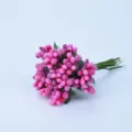 Artificial pink frosted berry bouquet for DIY crafts, wedding candy boxes and floral garlands. - Rose Red