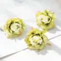 Artificial small rose silk flowers for wedding decoration, home decor, and DIY crafts. - Green
