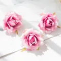 Artificial rose flower heads pink silk flowers DIY home wedding decor variant SKU - Rose Red