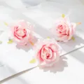 Artificial pink rose flower heads for DIY crafts, wedding decoration and home decor. - Pink