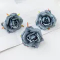 European artificial mini rose silk flowers for wedding decoration and DIY home decor crafts - Blue