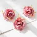 Artificial small rose silk flower heads pink DIY decorative floral arrangements sku - Light Coffee