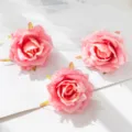 Artificial pink rose flower heads for DIY craft, wedding and home decorative items - Deep Pink