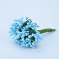 Blue artificial berry bouquet detail for DIY crafts, wedding candy boxes and wrist corsages. - Blue