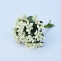 White artificial berry stamen bunch for DIY flower garlands, wedding candy box decoration. - Cream