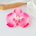Artificial pink orchid flower head for DIY hair accessories and home decoration crafts. - Pink