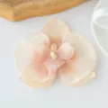 Artificial phalaenopsis orchid flower head for hair clips, DIY crafts, and home decor. - Light Coffee