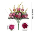 Künstlicher Rosenblumenstrauß für Heimtextilien, wunderschöne Kunstblumen mit klaren Maßangaben. - Rosa