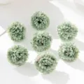 Artificial silk chrysanthemum ball flower heads for DIY wedding garland and accessories. - Light Green
