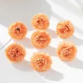 Orange artificial chrysanthemum flower heads silk DIY wedding floral craft material 7pcs - Orange