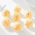 Detailed view of artificial chrysanthemum flower heads silk fabric DIY wedding decor material - Light Yellow