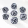 Artificial chrysanthemum heads silk flowers grey DIY craft wedding garland hat accessories 7pcs - Gray