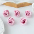 Cabezas de rosas artificiales en miniatura de 4 cm para accesorios de pelo y manualidades DIY. - Rojo Arena