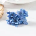 Blue artificial silk hydrangea flowers for DIY bridal headwear hair garland home decor accessories. - Blue