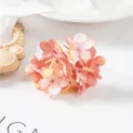 Künstliche Hortensienblüte Variante in Rosa für DIY-Basteln, Haarreifen und Heimdekoration. - Bohnengrün