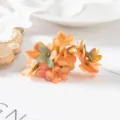 Künstliche Hortensien Blütenköpfe DIY Material für handgemachten Haarschmuck Heimdeko. - Orange