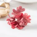 Artificial hydrangea flower cluster for DIY bridal headwear wreath and home decor props. - Dark Red