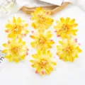Künstliche 10cm Dahlien Seidenblumenköpfe für Heimdekoration, DIY Handwerk und Fotorequisiten. - Gelb