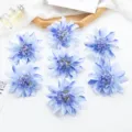 Blaue künstliche Dahlien Blumen 10cm Seidenstoff Heimdekoration DIY Fotografie Requisite - Seeblau