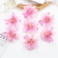 Künstliche Dahlien Blumenköpfe 10cm rosa Seide künstliche Blumen für Heimdekoration DIY Basteln 8Stk - Rosa
