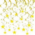 Spirali pendenti dorate e decorazioni a stella per allestimenti di feste e festeggiamenti. - Oro Stella Spirale Confezione da 6