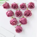 Künstliche Rosenköpfe Seidenblumen für DIY Handwerk Heim Hochzeit Party Dekoration. - Fuchsia