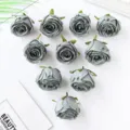 Künstliche graublaue Rosenblüten Seidenblumen für DIY Handwerk Heimhochzeit Dekoration - Dunkelgrün