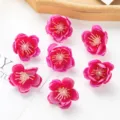 Künstliche Mini Pflaumenblüten für DIY Haarschmuck, handgemachte Kränze und Dekoration. - Pflaumenblüte mit Staubblatt / Fuchsia