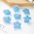 Mini künstliche blaue Pflaumenblüten für DIY Haarschmuck und Blumenkränze Handarbeit. - Pflaumenblüte mit Staubblatt / Blau