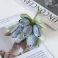 Artificial blue tulip flower buds bouquet for DIY craft and photography decoration. - Blue
