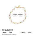 Zomer mode natuurlijke schelp kralen armband met verlengketting, elegante dames sieraden - Natuurlijke Schelp en Gekleurde Kralenstijl(2404ZJ26323SL)