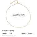 Elegante collana girocollo color oro delicato con delicati dettagli di perle per donna. - Stile Catena di Perle (2106ZK14154XL)