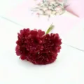 Kunstblumen kleiner Strauch burgund künstliche Blumen für DIY Hochzeit Schachtel Deko Großhandel - Strauß mit 6 Blumen / Burgunderrot