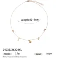 Collana in oro vintage con ciondoli conchiglia e stella, catenina delicata per donne. - Stile Catena Sottile Stella a Quattro Punte Conchiglia (2403ZJ26224XL)